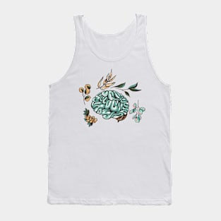 human brain flowers leaves Tank Top